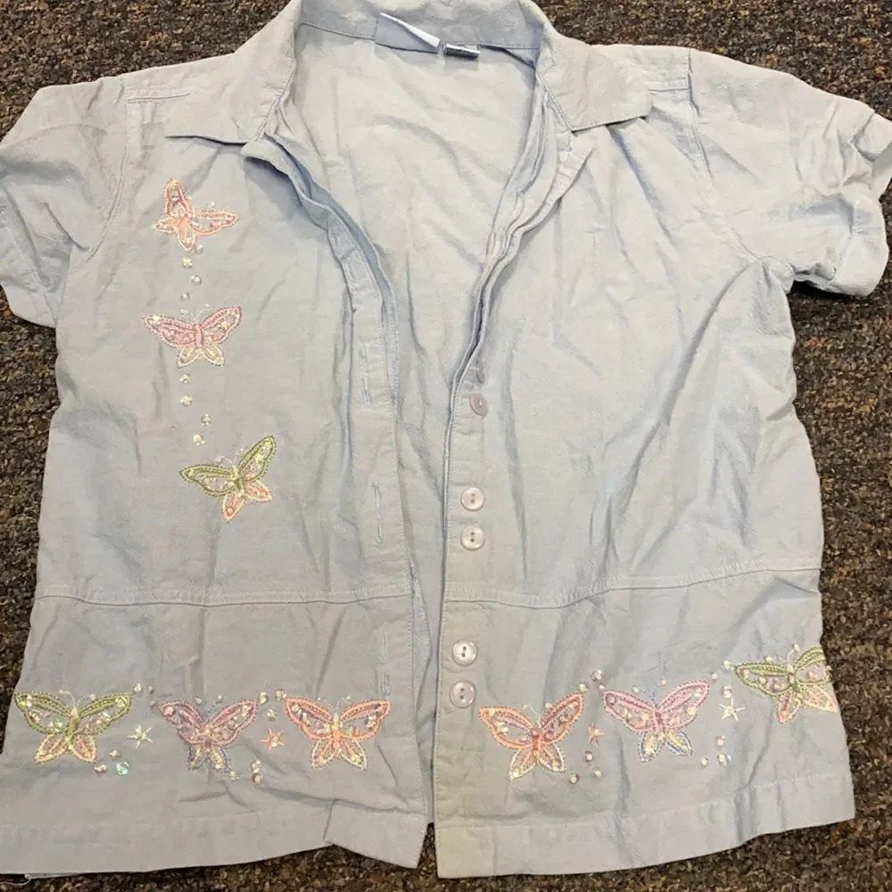 Jane Ashley Petite Sequence Butterfly Top sz. S
